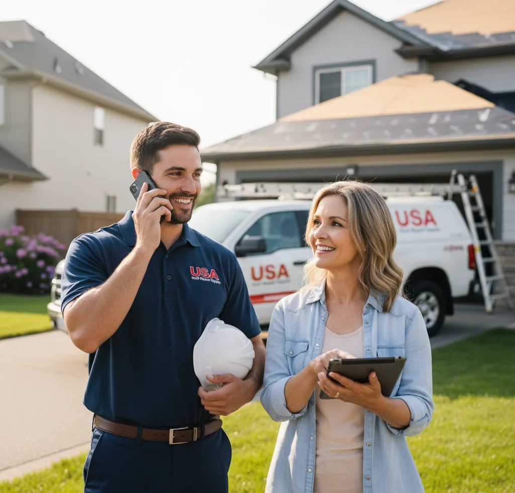USA Roof Repair Experts customer support in Mackinaw